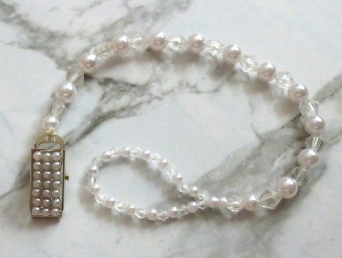 Simple white pearl diamante - simple,