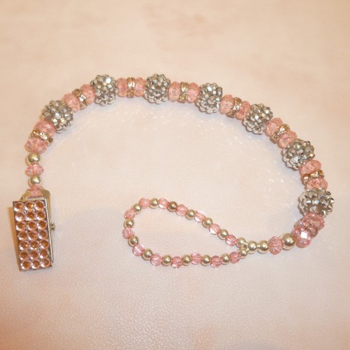 Pink silver diamante - pink,