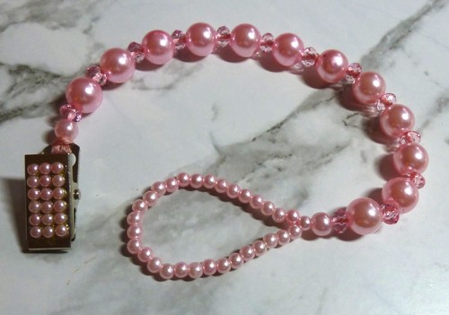 Classic pink pearl - pearl, diamante
