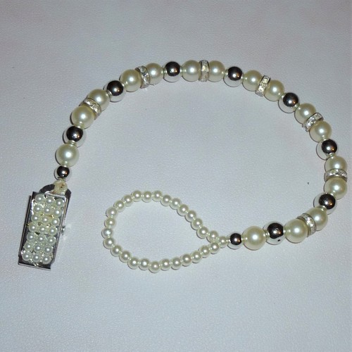 Ivory pearl silver diamante - ivory,